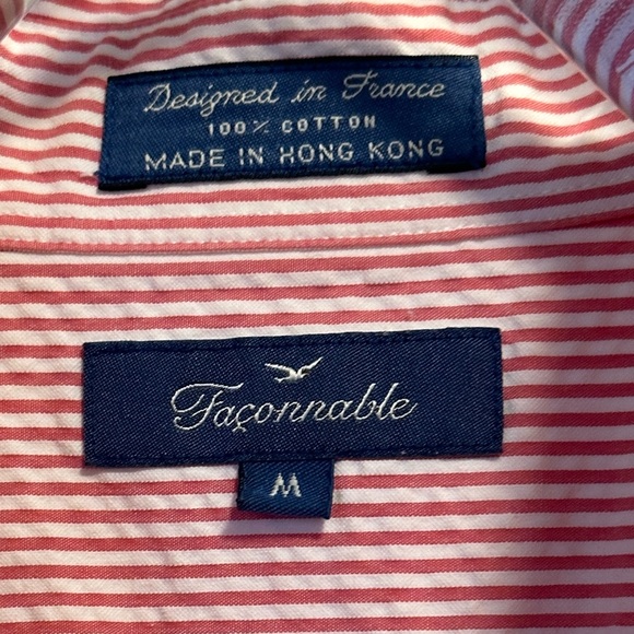 Faconnable Seersucker Shirt, Size M - Picture 9 of 9